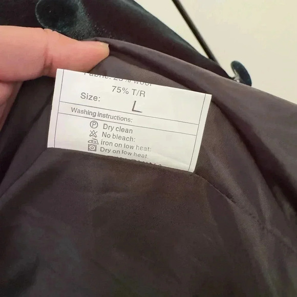 Vintage Emerald Green Velour Blazer - Size L - Picture 6 of 9